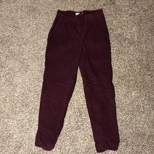 Maroon High-Waisted Corduroy Pants (Dress Barn)